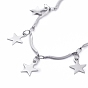 Star 304 Stainless Steel Charm Bracelets, with Scalloped Bar Link Chains and Lobster Claw Clasps