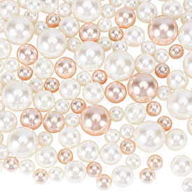 150 шт 3 стили АБС пластик имитация жемчуга круглые бусины, без отверстия 