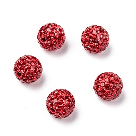 Mideast Rhinestone Clay Beads, Pave Disco Ball Beads, Round