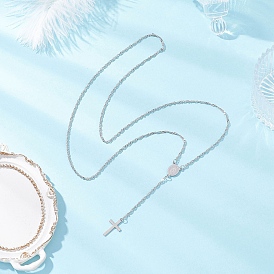 201 Подвеска-крестик из нержавеющей стали 304 Ожерелья из нержавеющей стали с цепочкой «Сингапур» для женщин и мужчин, не тускнеет