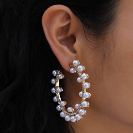 EA579 Jewelry C Shape Pearl Earring Earrings Simple Personality Earrings Earrings