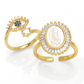 Stylish Eye Ring with CZ Stones for Women - Devilish Charm meets Holy Grace (RIN93)