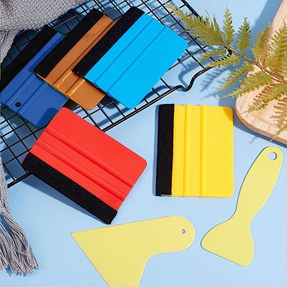 Olycraft 12Pcs 6 Style Plastic Squeegee & Putty Knife Set, for Spackling, Cleaning Tools