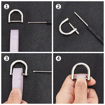 Gorgecraft Alloy D-Ring Shackles Clasps, with Iron Screwdriver, with Plastic Handles