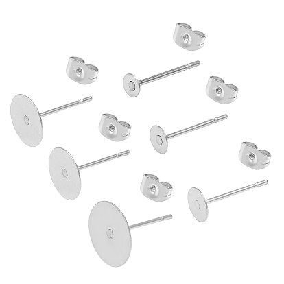 304 Stainless Steel Stud Earring Findings & Ear Nuts, Earring Backs
