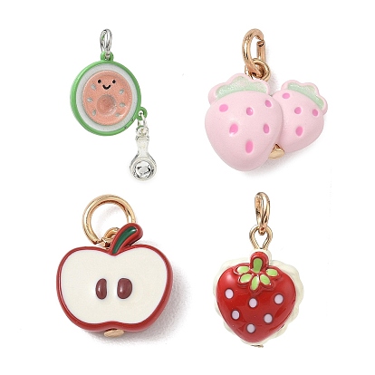 Alloy with Enamel Pendants, Fruits Charms, Golden
