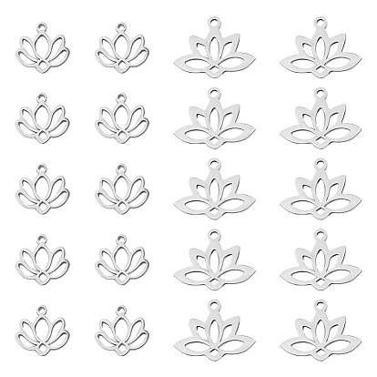 20 шт. 2 стили 304 и 201 подвески из нержавеющей стали, очарование лотоса