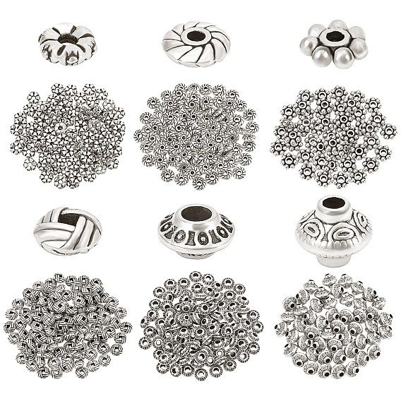 Tibetan Style Zinc Alloy Spacer Beads, Mixed Shapes