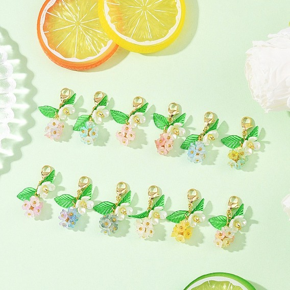 Подвеска из акрилового цветка, с цинковым сплавом застежками омаров коготь