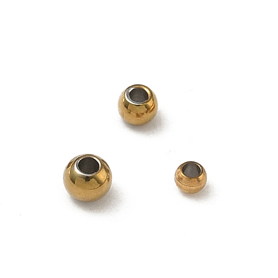 304 из нержавеющей стали бусы, круглые, ионное покрытие (ip), долговечный, стойки покрытие