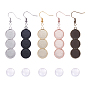 DIY Earring Making, with Alloy Pendant Cabochon Settings, Clear Glass Cabochons, Brass Earring Hooks