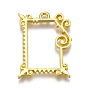 Alloy Open Back Bezel Pendants, For DIY UV Resin, Epoxy Resin, Pressed Flower Jewelry, Rectangle Photo Frame