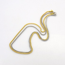 Estilo ocasional de la mujer 304 de acero inoxidable collares de cadena linterna, con cierre de langosta, 17.7 pulgada (450 mm)