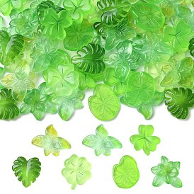 70шт 7 стили акриловые кабошоны, лист, светится в темноте