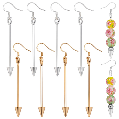 4 пары 2 цветные серьги-подвески из сплава, конус