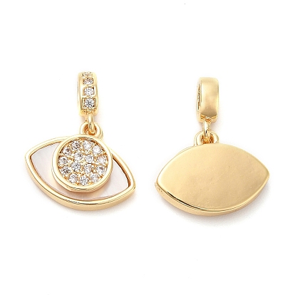 Brass Cubic Zirconia with Shell Pendant, Eye