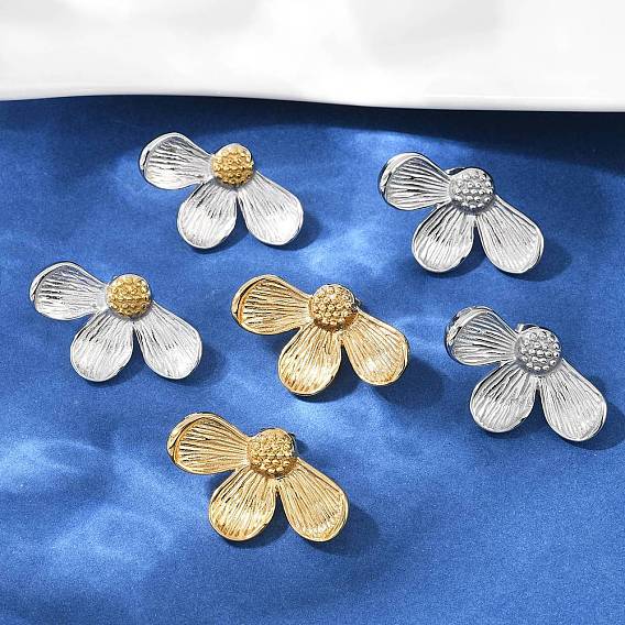 304 из нержавеющей стали серьги, цветок