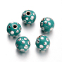 Handmade Indonesia Round Beads, 13x14x15mm, Hole: 2.5mm