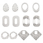 Набор для поиска поделок для изготовления ювелирных изделий, включая 12шт 6 стили 304 подвески и соединительные кольца из нержавеющей стали, каплевидное, овальное, бриллиантовое, прямоугольное и волнистое кольцо