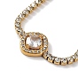 Cubic Zirconia Link Bracelet, with Vacuum Plating Golden 304 Stainless Steel Rhinestone Cup Chains