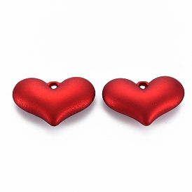Opaque Spray Painted Acrylic Pendants, Heart