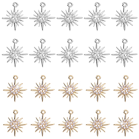 20 шт. 2 подвески из кубического циркония с покрытием из латуни с цветным покрытием, долговечный, солнце