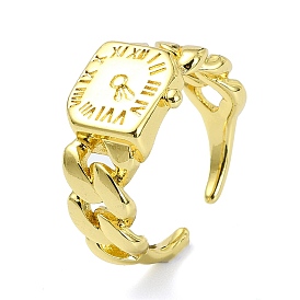 Brass Open Cuff Rings, Watch Shape