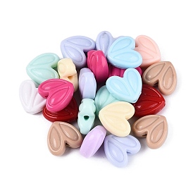 Непрозрачные акриловые бусины, сердце