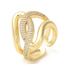 Открытые манжеты из латуни с микропаве и кубическим цирконием, массивное женское кольцо с узлом, без свинца и без кадмия