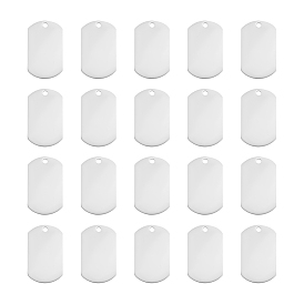 20 шт. 201 подвески из нержавеющей стали, лазерная резка, штамповка пустой метки, прямоугольные