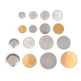 Вакуумное покрытие pvd 304 оправы для кабошонов из нержавеющей стали для броши, плоско-круглые