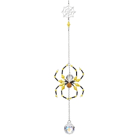 Ornements suspendus en perles de verre araignée, gland rond pour les décorations de jardin à la maison