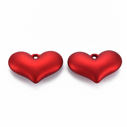 Opaque Spray Painted Acrylic Pendants, Heart