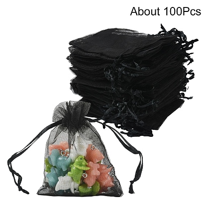 100 шт. прямоугольные подарочные мешочки из органзы с завязкой, свадебная вечеринка рождественские подарочные пакеты, мешочки из органзы для попурри