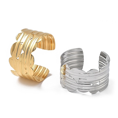 304 женские браслеты-манжеты из нержавеющей стали, плоско-круглые