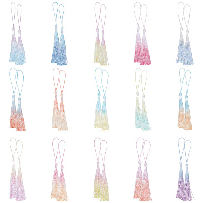 30шт 15 цвета полиэстер градиент кисточка большой кулон украшения, пошив одежды своими руками кулон декор закладка для поделок