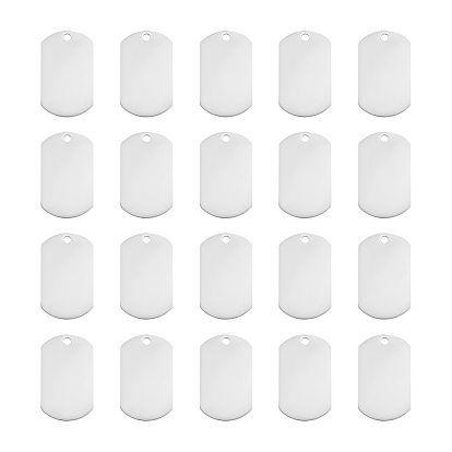 20 шт. 201 подвески из нержавеющей стали, лазерная резка, штамповка пустой метки, прямоугольные