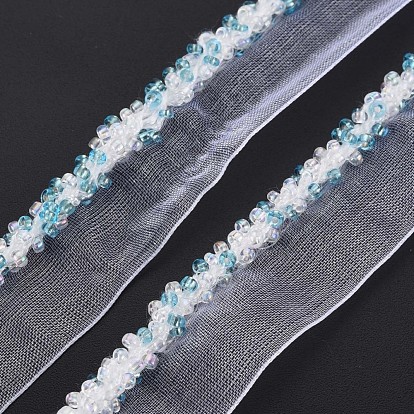 Organza Ribbon, with Glass Seed Beads, Garment Accessories