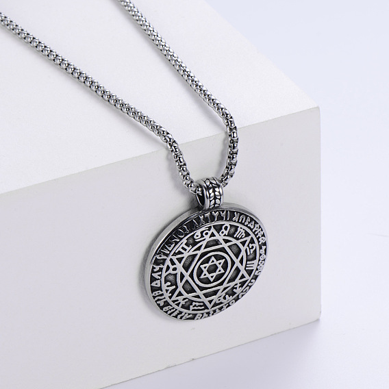 Уникальные ожерелья из нержавеющей стали в стиле панк с подвеской в виде звезды зодиака