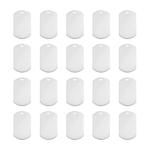 20 шт. 201 подвески из нержавеющей стали, лазерная резка, штамповка пустой метки, прямоугольные