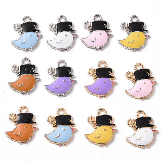 Pendentifs en émail , charme d'oiseau