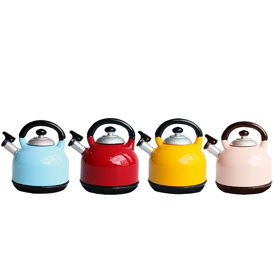 Миниатюрный заварочный чайник из окрашенного сплава, для кукольных аксессуаров, притворяющихся опорными украшениями