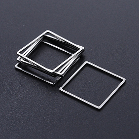 304 Stainless Steel Linking Rings, Laser Cut, Square