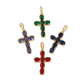 Стойка металлическая латунная микропрофилированная кубическая циркония подвески, без кадмия и без свинца, долговечный, реальный 18 k позолоченный, крестик