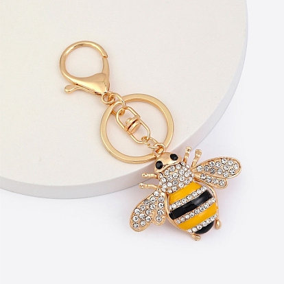 Alloy with Rhinestone Keychain for Women, Bee