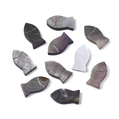 Natural Black Lip Shell Beads, Fish