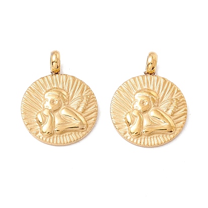 304 подвески из нержавеющей стали, вакуумное покрытие pvd, долговечный, плоский eound с рисунком ангела