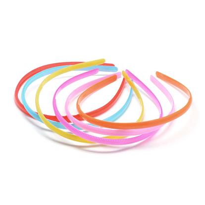 Plain Plastic Hair Band Findings, with Teeth, Imitation Jelly
