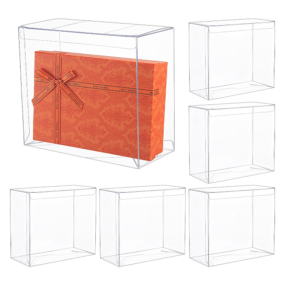 Прямоугольные пластиковые ПВХ коробки для хранения подарков, подарочный упаковочный футляр