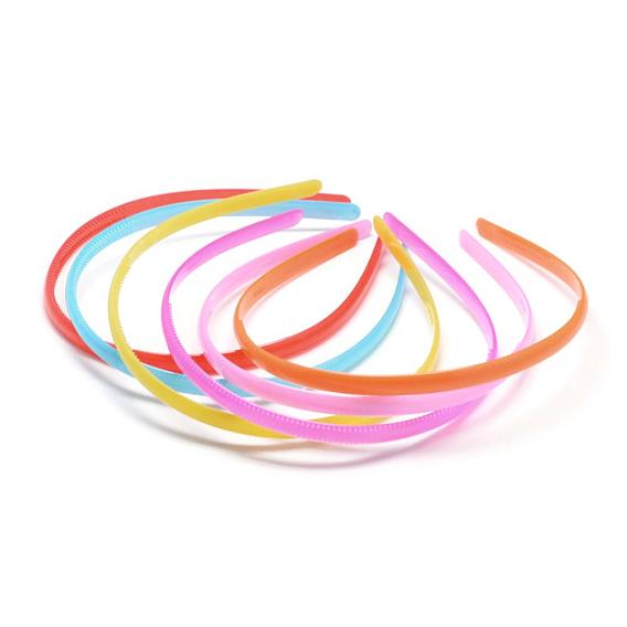 Plain Plastic Hair Band Findings, with Teeth, Imitation Jelly